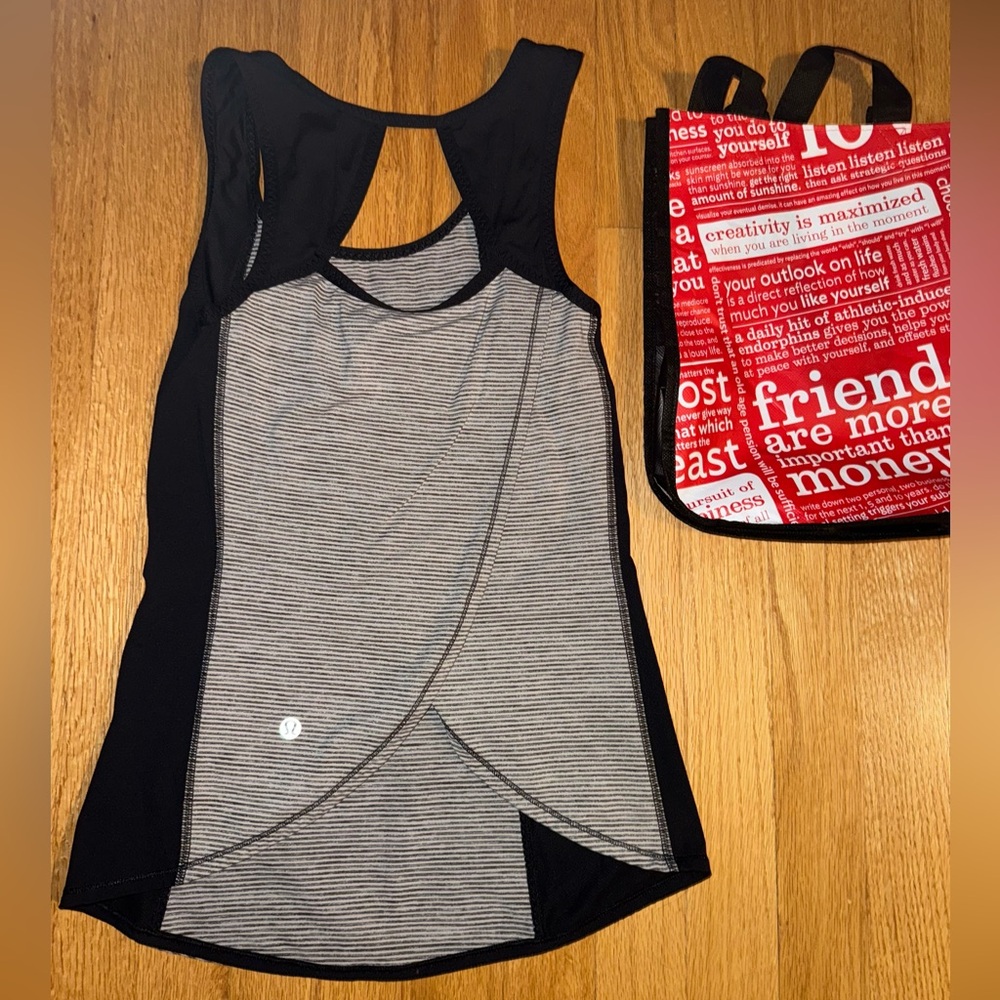 Lululemon Run: Speed Squad tank - size 6- Tonka Stripe Cashew / Black